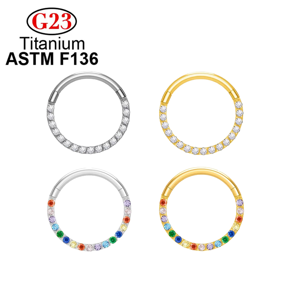 Septum Clicker Ring - ASTM F136 G23 티타늄 16G/18G 코