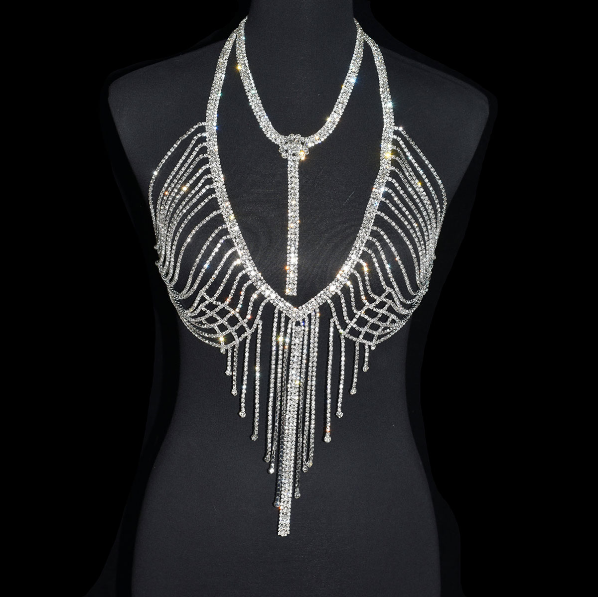Body Jewelry Luxury - 여성용 섹시한 럭셔리 술 속옷, 반짝이는