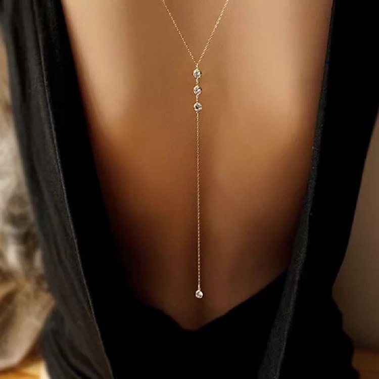 Body Jewelry Rhinestone - 새로운 라인스톤 섹시 여성 백 체인