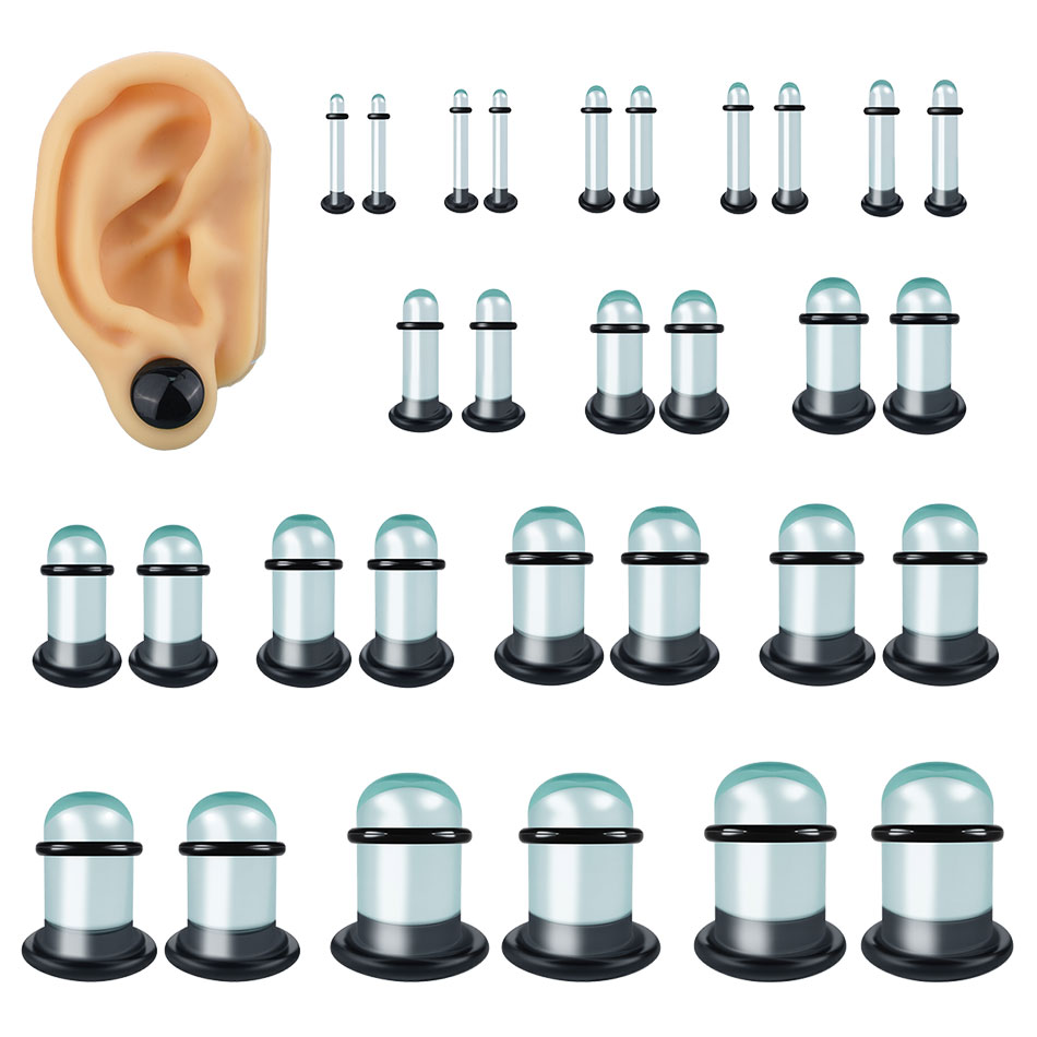 Body Jewelry Gauges - 2pcs 유리 귀 게이지 스트레칭 키트