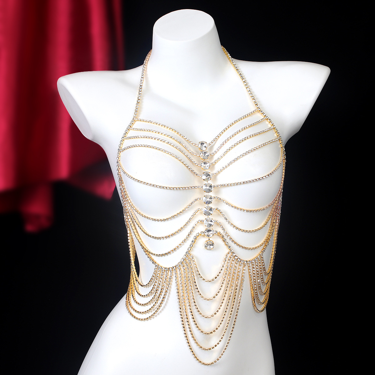 Body Jewelry Luxury - 여성용 스트라이프 술, 레트로 스타일 라인석