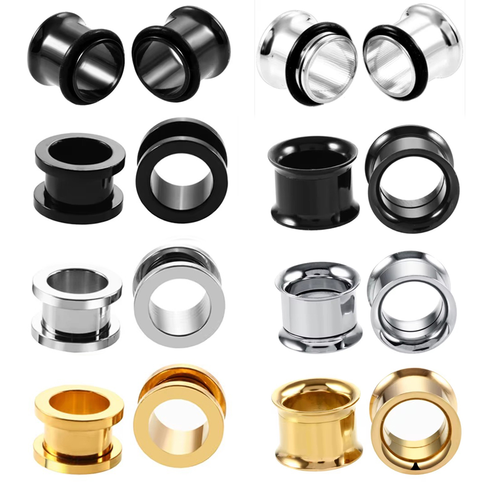Body Jewelry Gauges - 1 쌍 스테인레스 스틸 귀 플러그
