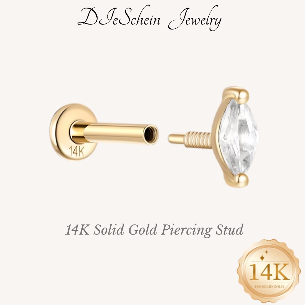 Septum Clicker Ring - 디에쉬인 14K 순금 여성용 연골 피어싱