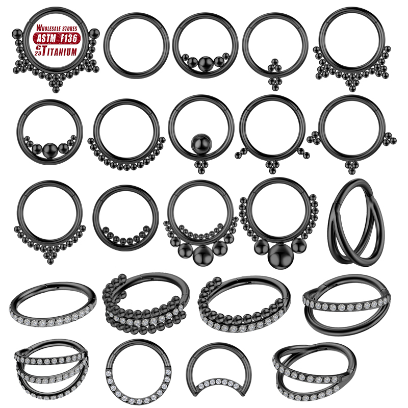 Body Jewelry Implant Grade - F136 티타늄 피어싱 블랙 코 링