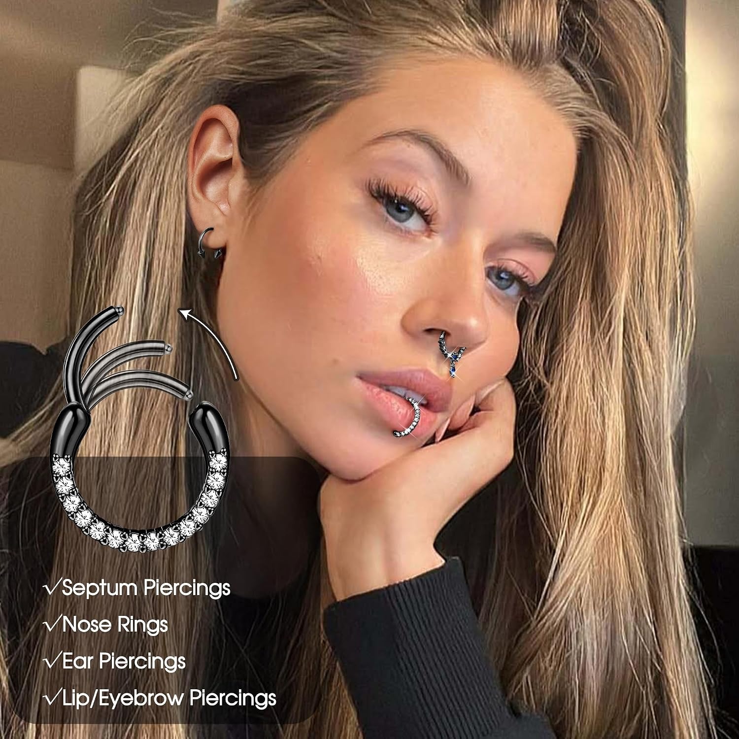 파사코 셉텀 링 셉텀 피어싱 쥬얼리 귀여운 뱀 나비 셉 - Body Jewelry For Sensitive Skin 리뷰 및 가격