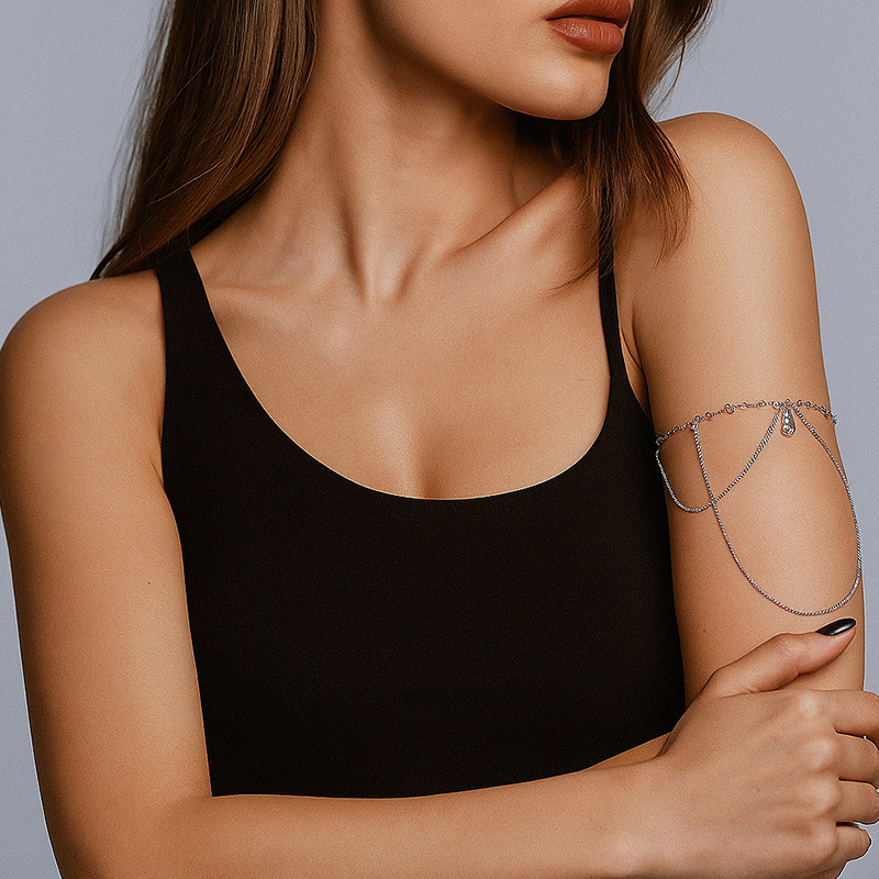 여성용 멀티 레이어 팔찌 체인, 라인스톤 눈물방울 펜던 - Body Jewelry Ideas 리뷰 및 가격