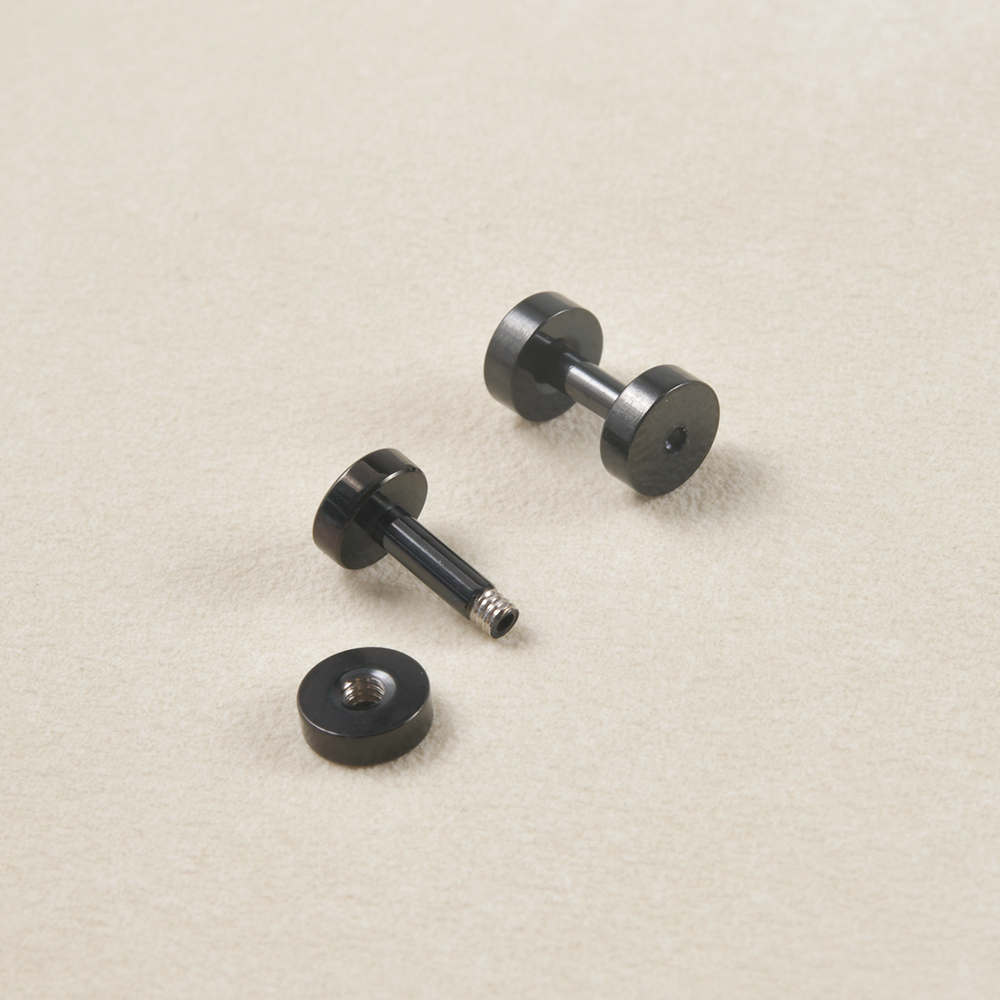 1쌍 스테인리스 스틸 블랙 컬러 풀리 이어 플러그 터널 - Body Jewelry Gauges 리뷰 및 가격