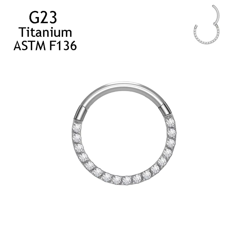 ASTM F136 G23 티타늄 16G/18G 코 피어 - Septum Clicker Ring 리뷰 및 가격