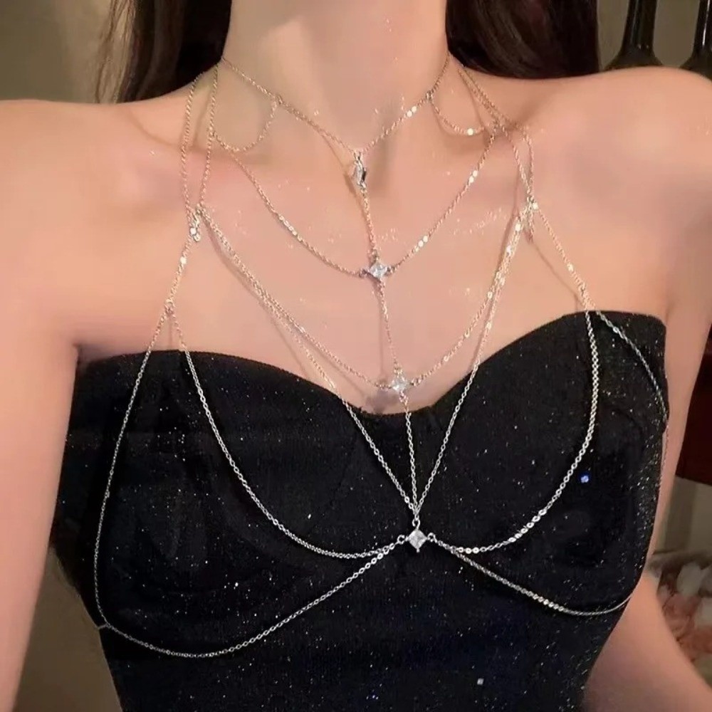 글리터 라인스톤 버스트 체인 멀티레이어 럭셔리 비키니  - Body Jewelry Luxury 리뷰 및 가격