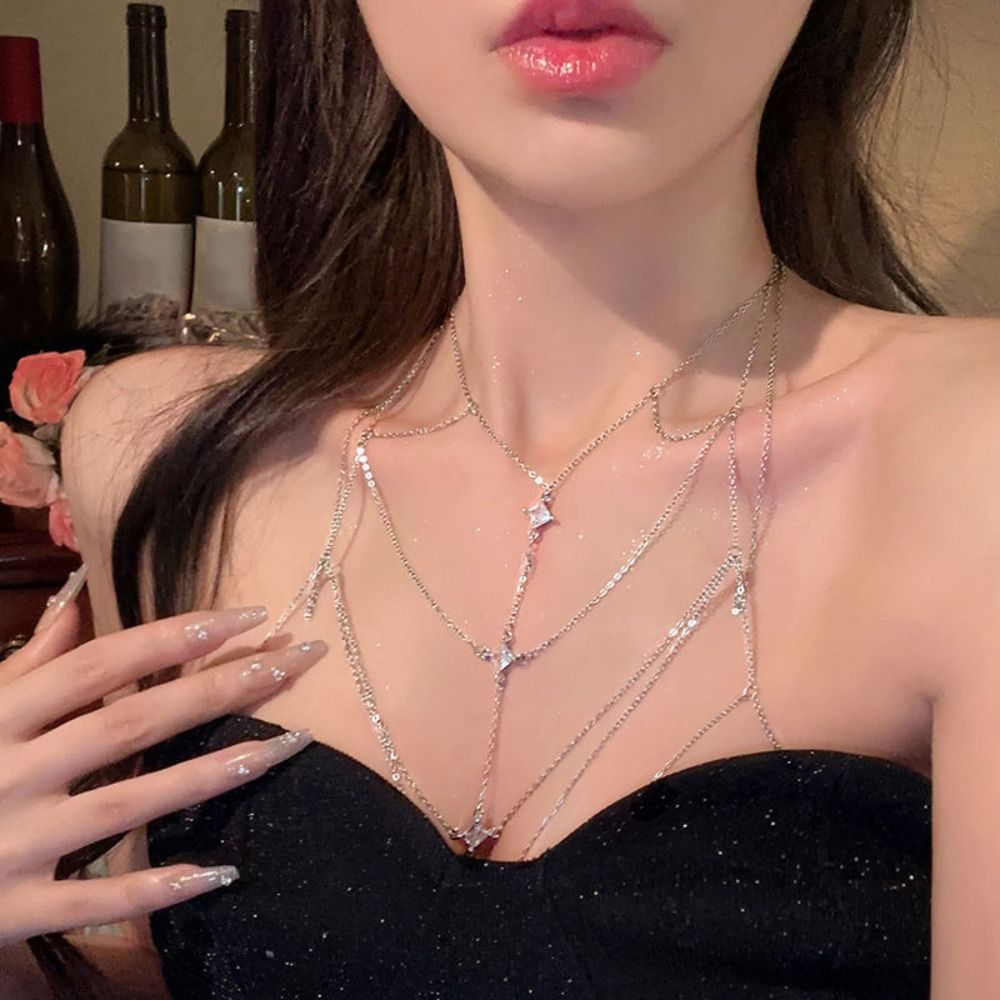 글리터 라인스톤 버스트 체인 멀티레이어 럭셔리 비키니  - Body Jewelry Luxury 리뷰 및 가격
