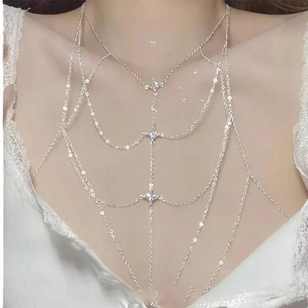 글리터 라인스톤 버스트 체인 멀티레이어 럭셔리 비키니  - Body Jewelry Luxury 리뷰 및 가격