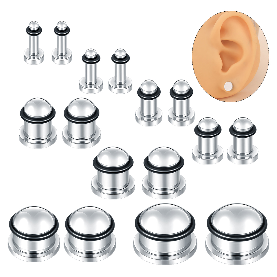 1 쌍 스테인레스 스틸 귀 터널 귀걸이 플러그 게이지  - Body Jewelry Gauges 리뷰 및 가격