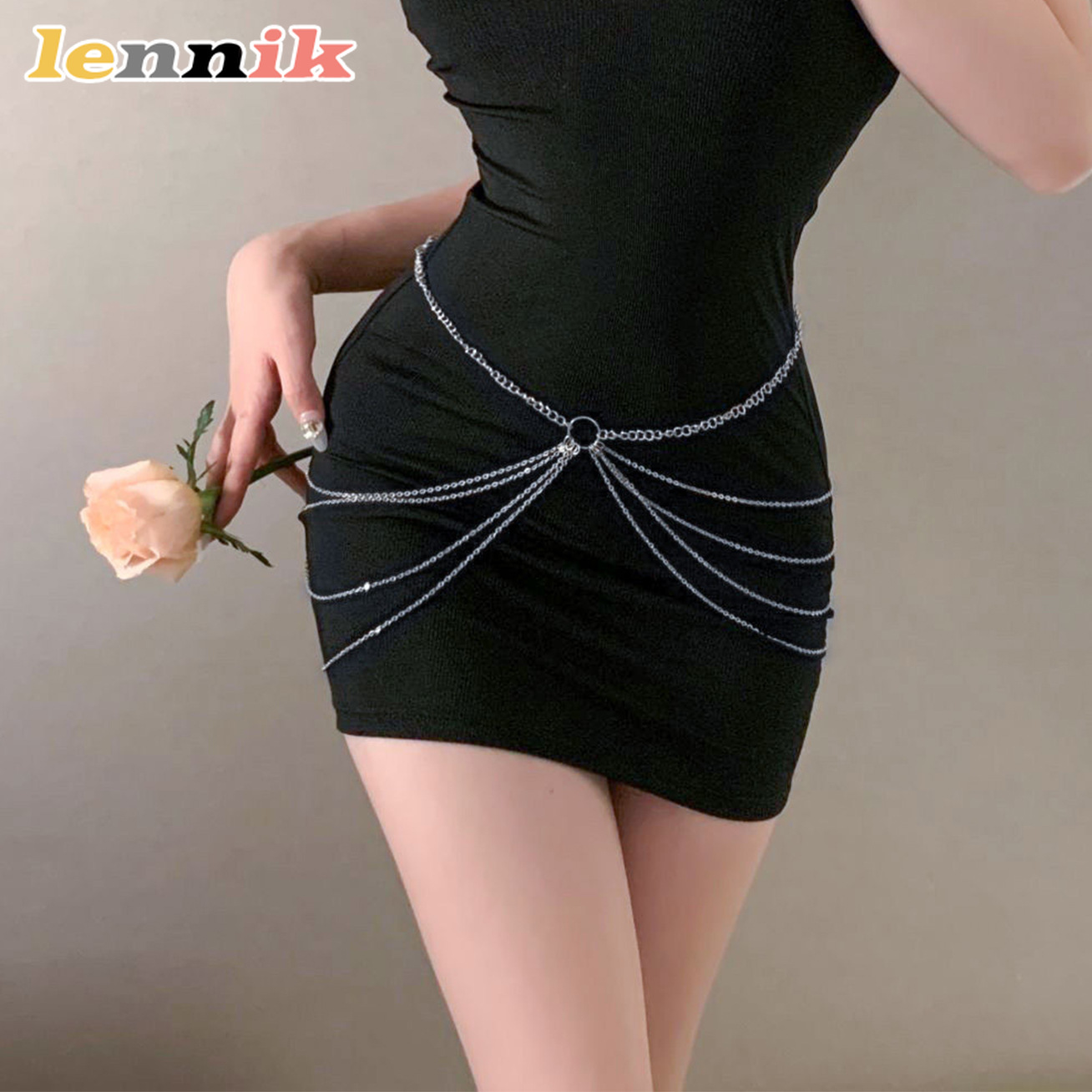 LENNIK 태슬 메탈 멀티 레이어 허리 체인, 여성용 - Body Jewelry Women 리뷰 및 가격
