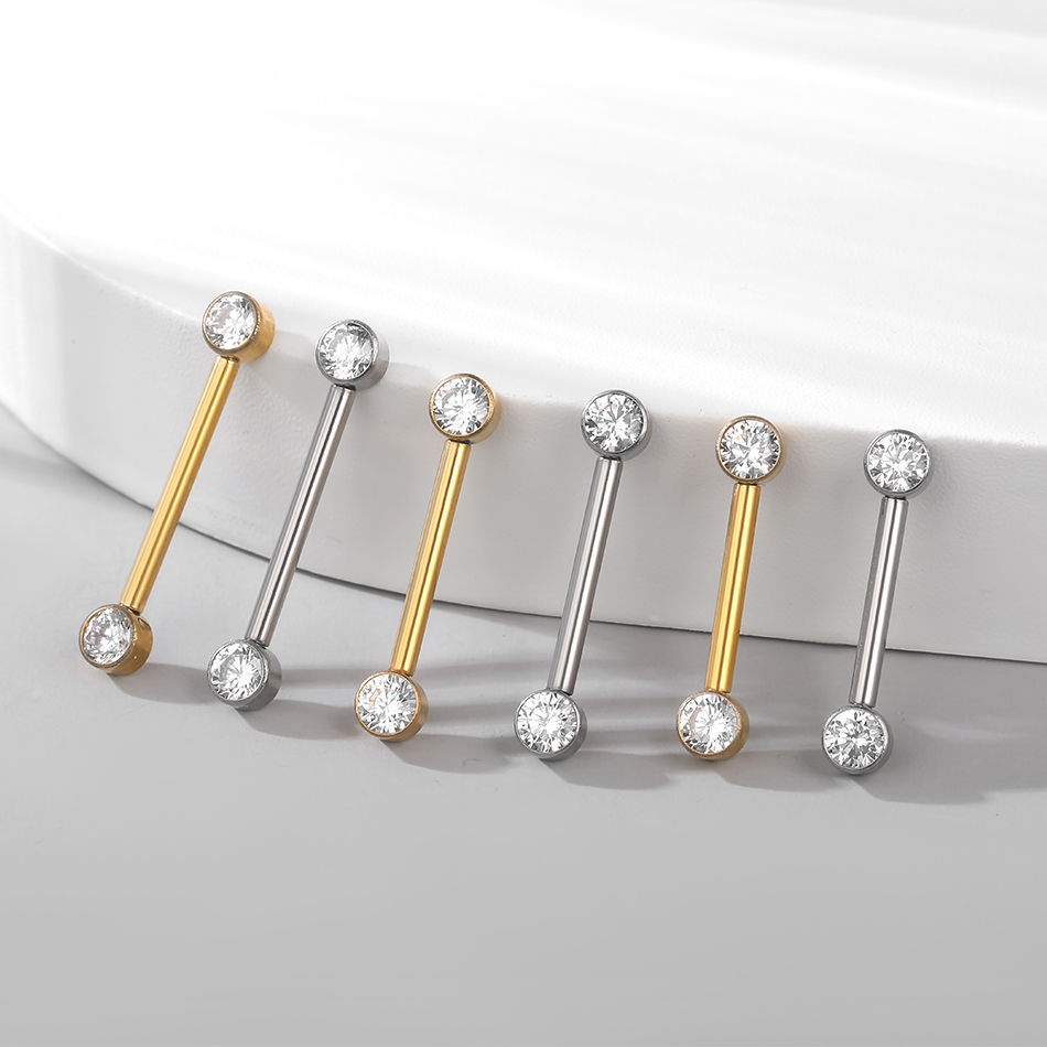 임플란트 등급 티타늄 내부 나사산 젖꼭지 바벨, CZ  - Body Jewelry Implant Grade 리뷰 및 가격