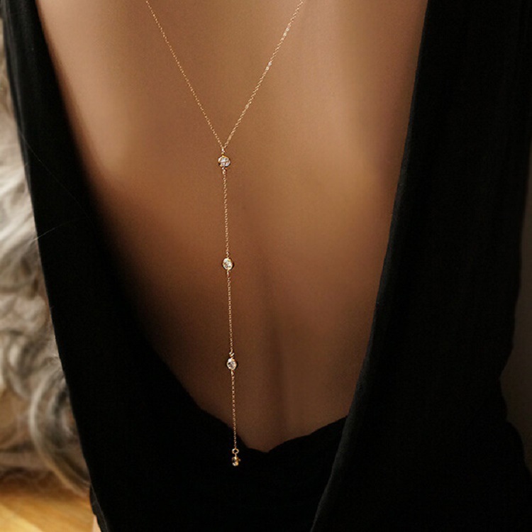 새로운 라인스톤 섹시 여성 백 체인 목걸이 비키니 비치 - Body Jewelry Rhinestone 리뷰 및 가격