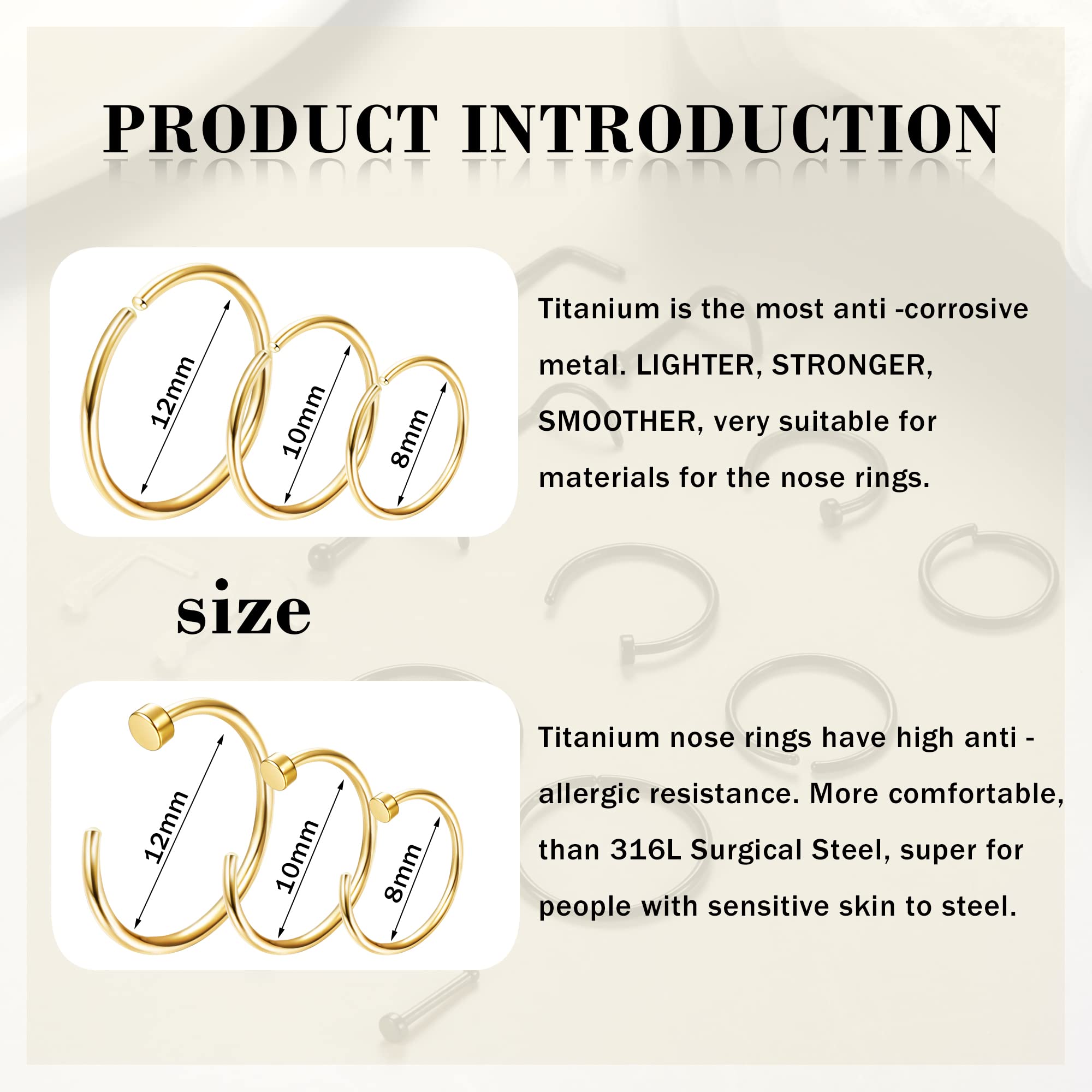 저자극성 코 링 스터드, 민감한 피부용 20G 후프,  - Body Jewelry For Sensitive Skin 리뷰 및 가격