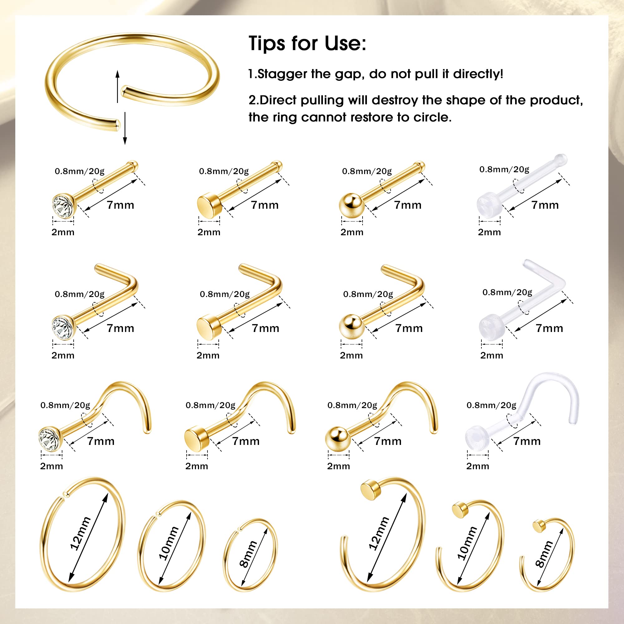 저자극성 코 링 스터드, 민감한 피부용 20G 후프,  - Body Jewelry For Sensitive Skin 리뷰 및 가격