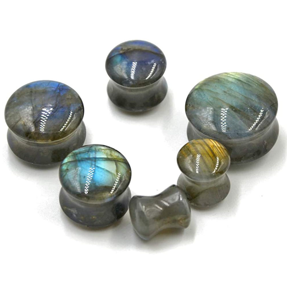 WKOUD 래브라도 라이트 스톤 귀 살 터널 플러그,  - Body Jewelry Gauges 리뷰 및 가격