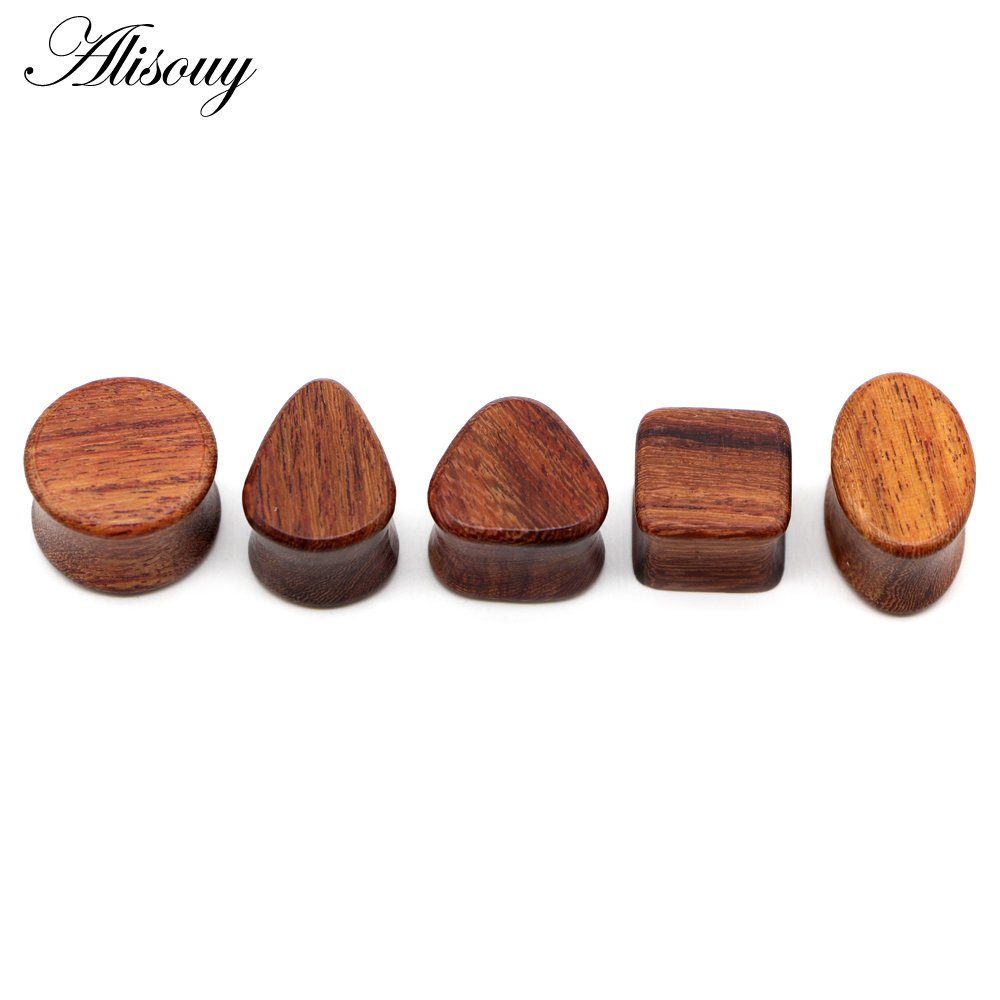 Alisouy 2pcs 펑크 자연 나무 육체 안장 귀  - Body Jewelry Gauges 리뷰 및 가격