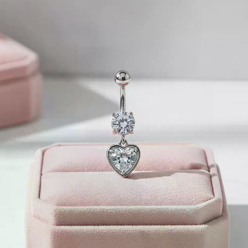 하트 모티브 곡선형 배꼽 링 14G 저자극성 배꼽 피어 - Body Jewelry For Sensitive Skin 리뷰 및 가격