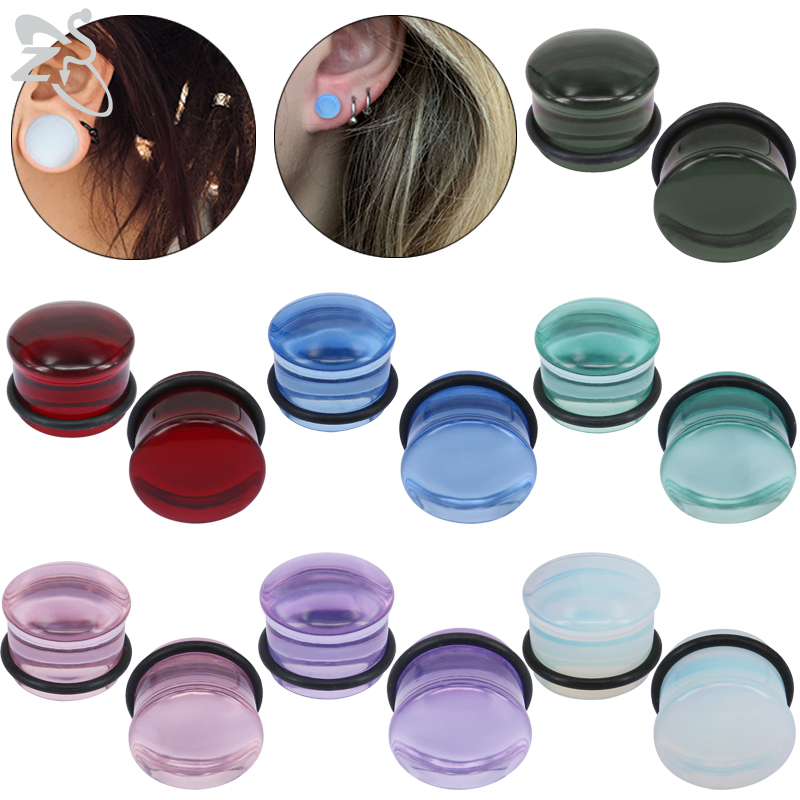 ZS 2 개/몫 유리 귀 플러그 및 터널 5-16mm  - Body Jewelry Gauges 리뷰 및 가격
