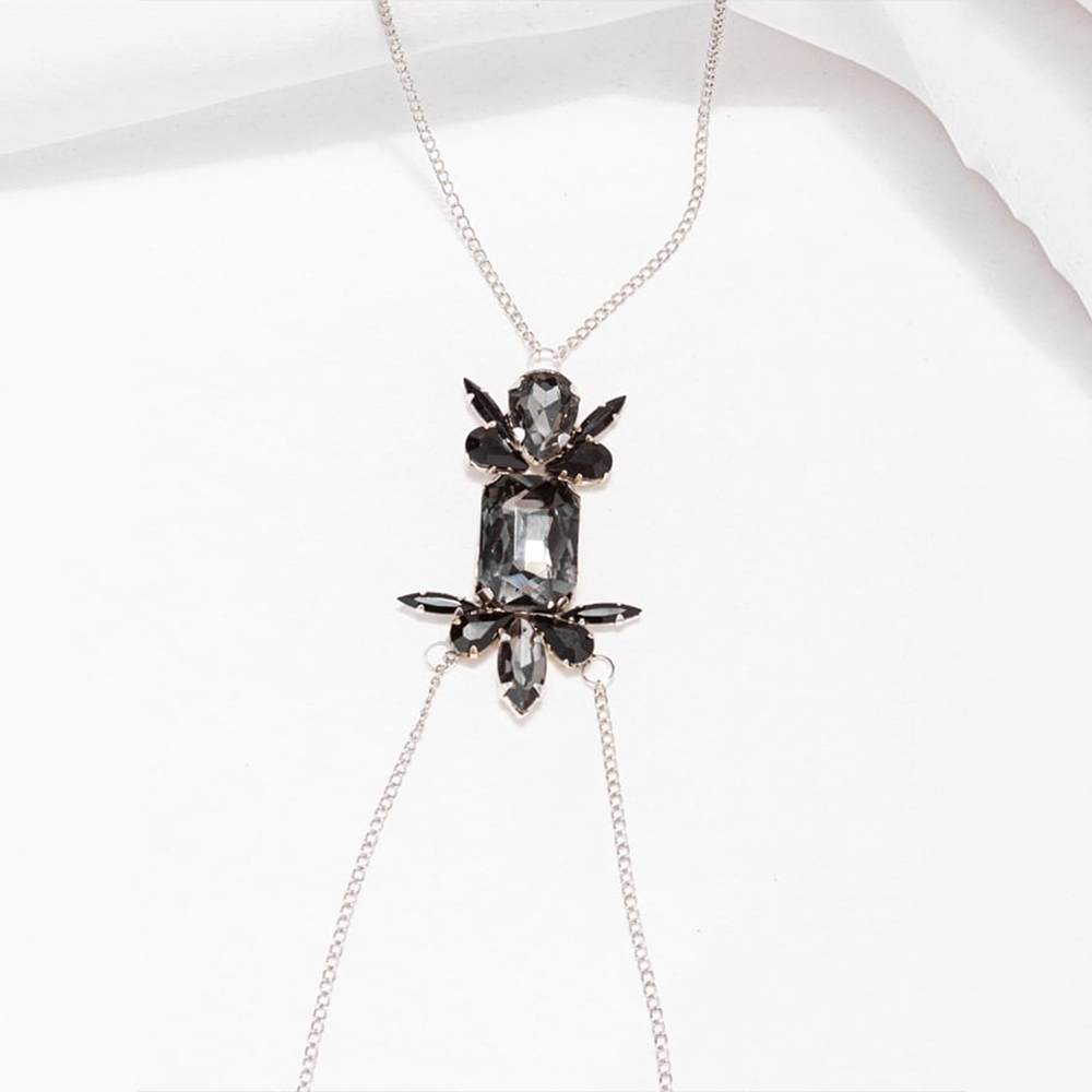 Stonefans 블랙 기하학적 체스트 체인, 크리스탈 - Body Jewelry Dubai 리뷰 및 가격
