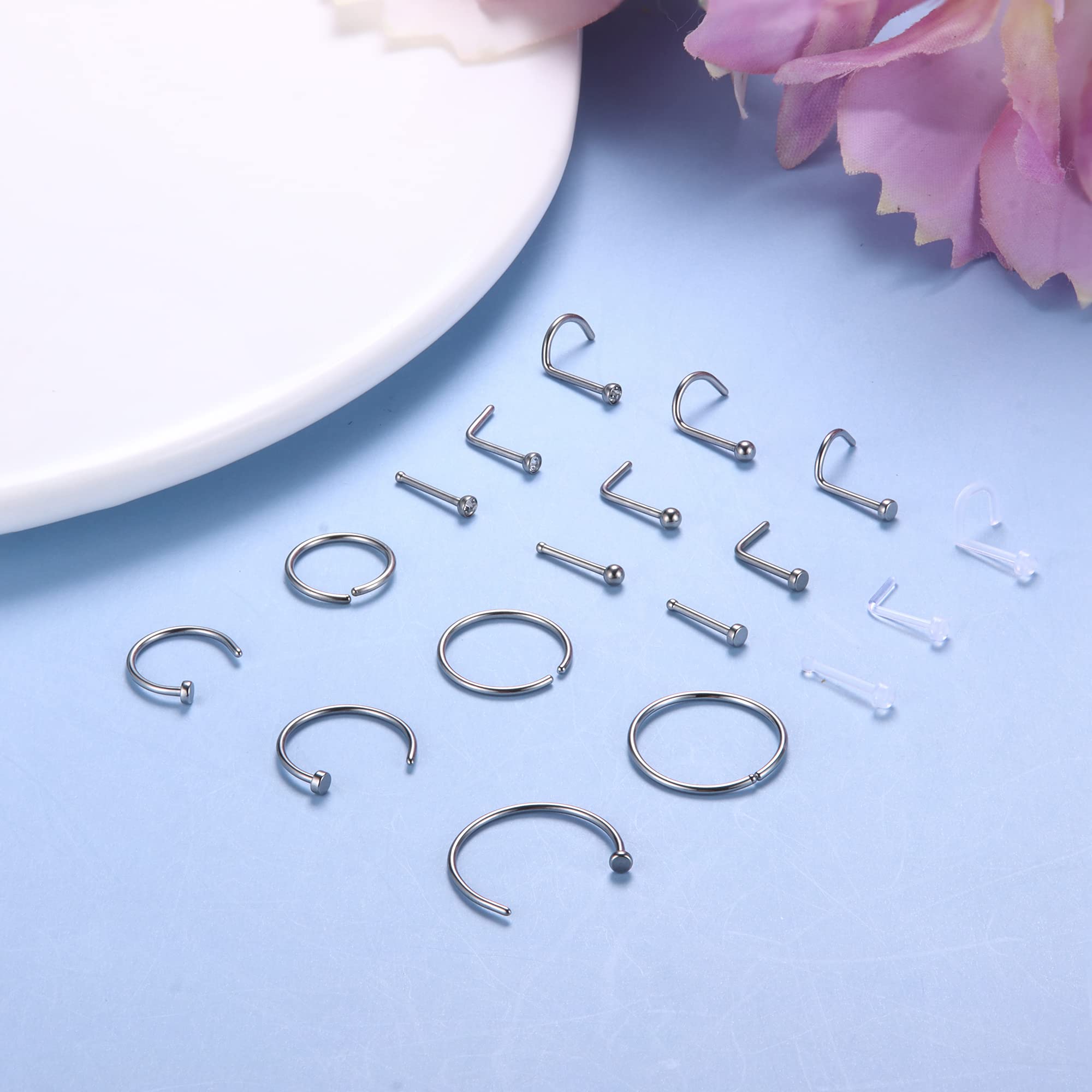 1PCS 민감한 피부를위한 저자 극성 코 링 스터드 여 - Body Jewelry For Sensitive Skin 리뷰 및 가격