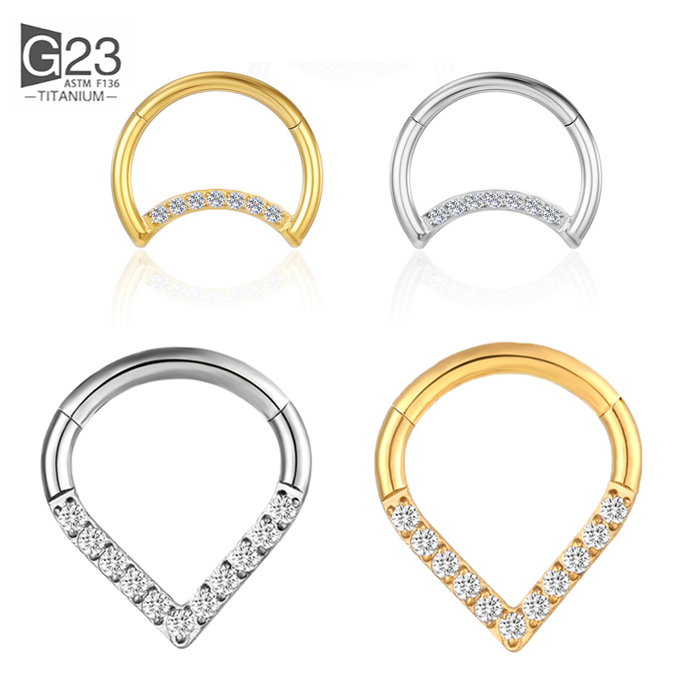 F136 티타늄 힌지 티어 드롭 세그먼트 링 Septu - Septum Clicker Ring 리뷰 및 가격