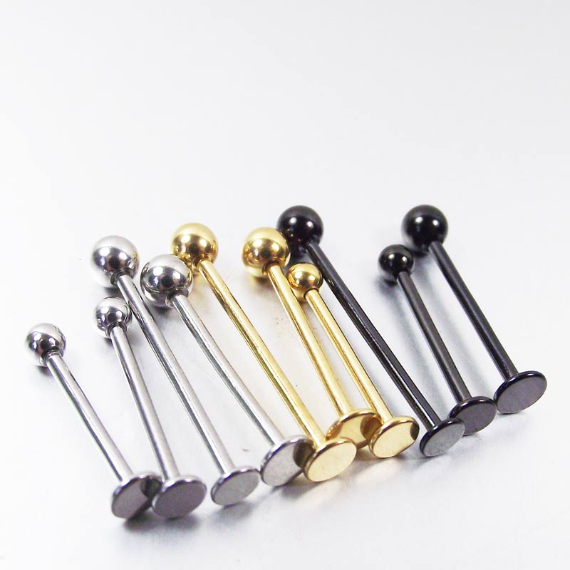 2 조각 316L 외과 강철 혀 Labret 뺨 딤플  - Body Jewelry Gauges 리뷰 및 가격