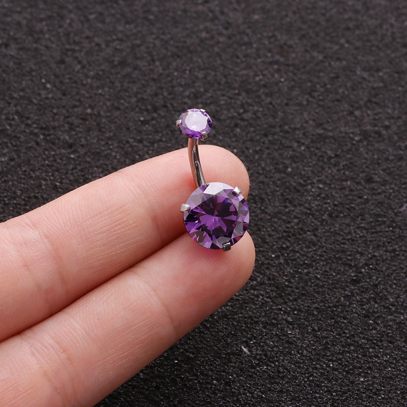 14G 배꼽 링 수술용 스테인리스 스틸 라운드 큐빅 지 - Body Jewelry For Sensitive Skin 리뷰 및 가격