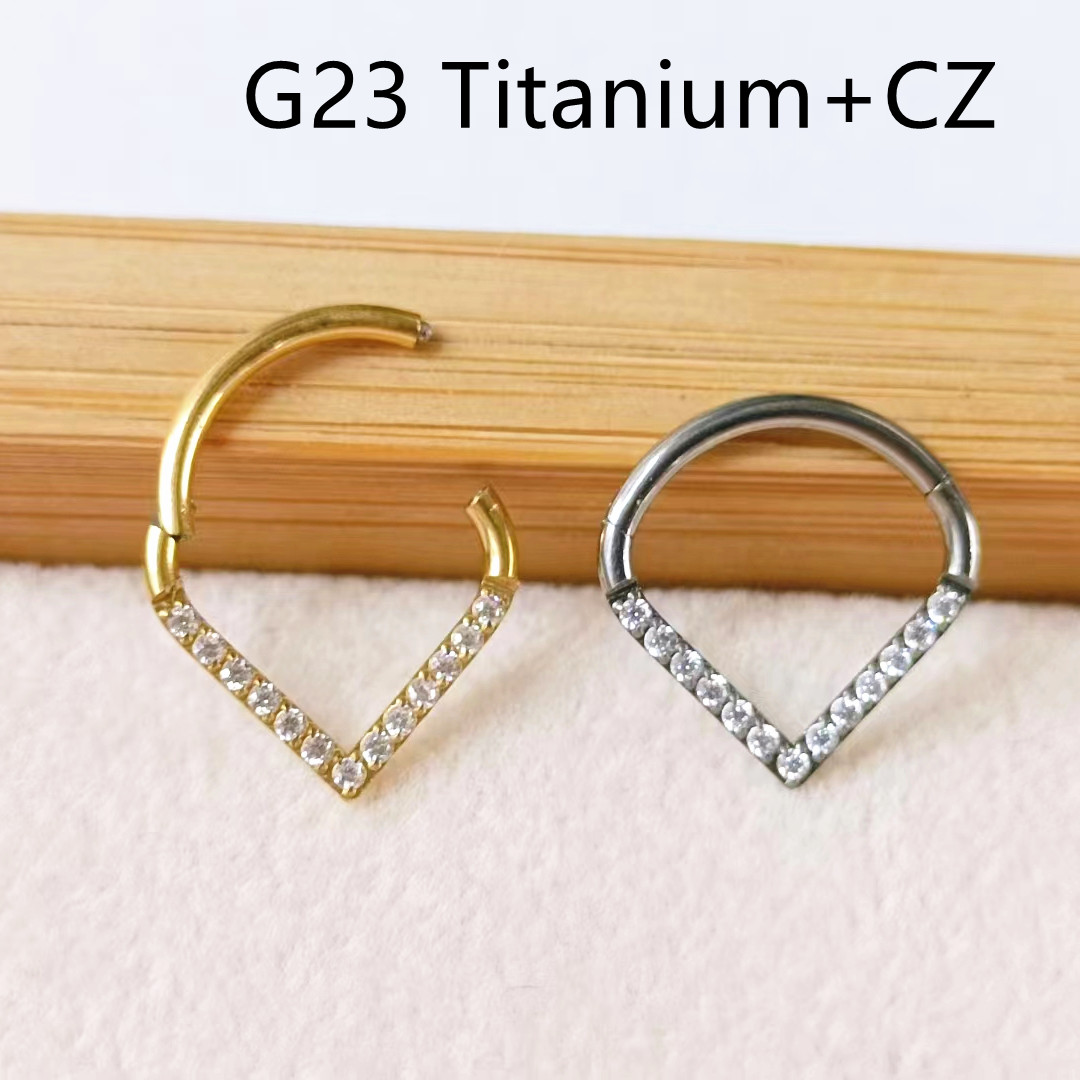 10개 G23 티타늄 F136 CZ 하트 노즈 심리스  - Clicker Ring Seamless 리뷰 및 가격