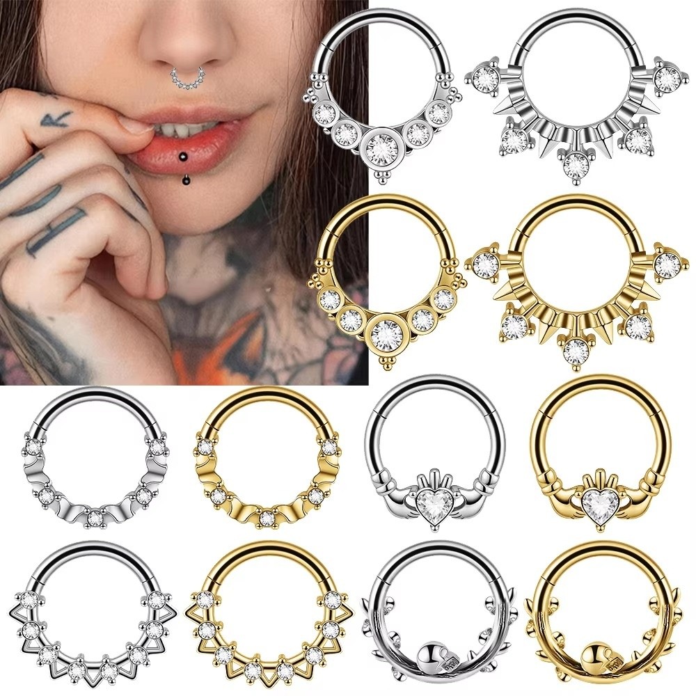 1PC 스테인리스 스틸 셉텀 클리커 링 해골 디자인 하 - Septum Clicker Ring 리뷰 및 가격