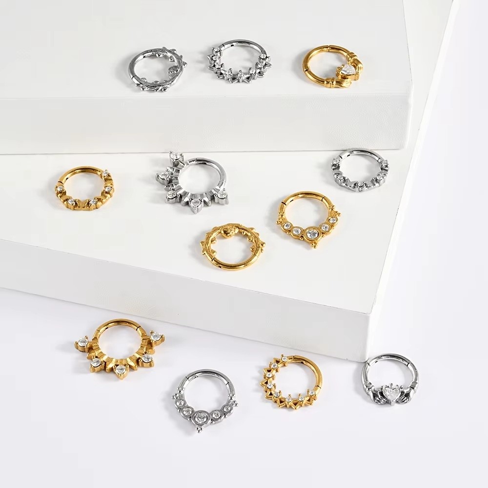 1PC 스테인리스 스틸 셉텀 클리커 링 해골 디자인 하 - Septum Clicker Ring 리뷰 및 가격
