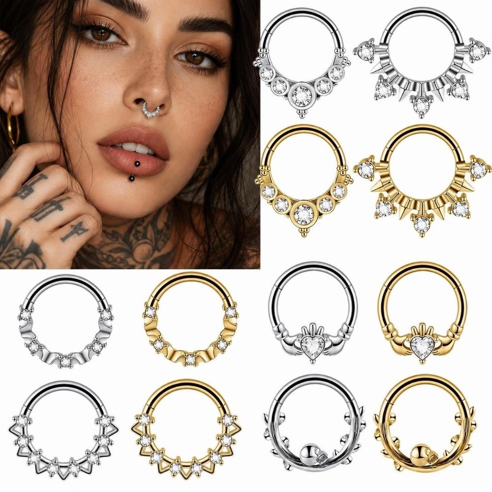 1PC 스테인리스 스틸 셉텀 클리커 링 해골 디자인 하 - Septum Clicker Ring 리뷰 및 가격