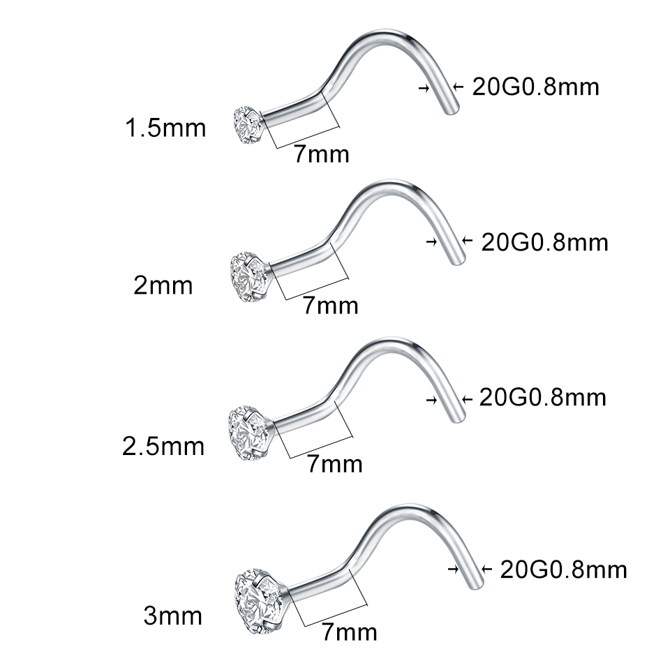 1/5개입 임플란트 등급 티타늄 프롱 지르콘 코 피어싱 - Body Jewelry Implant Grade 리뷰 및 가격