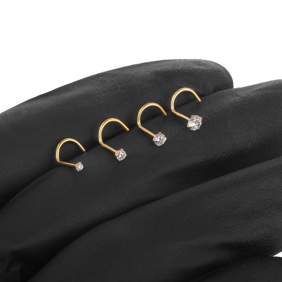 1/5개입 임플란트 등급 티타늄 프롱 지르콘 코 피어싱 - Body Jewelry Implant Grade 리뷰 및 가격