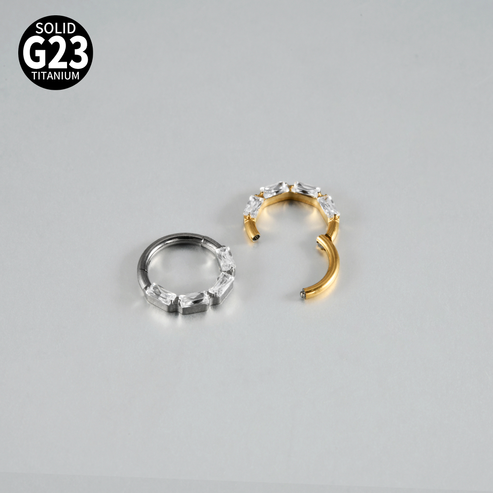 티타늄 혼합 스타일 셉텀 링 16G CZ 힌지드 세그먼 - Septum Clicker Ring 리뷰 및 가격