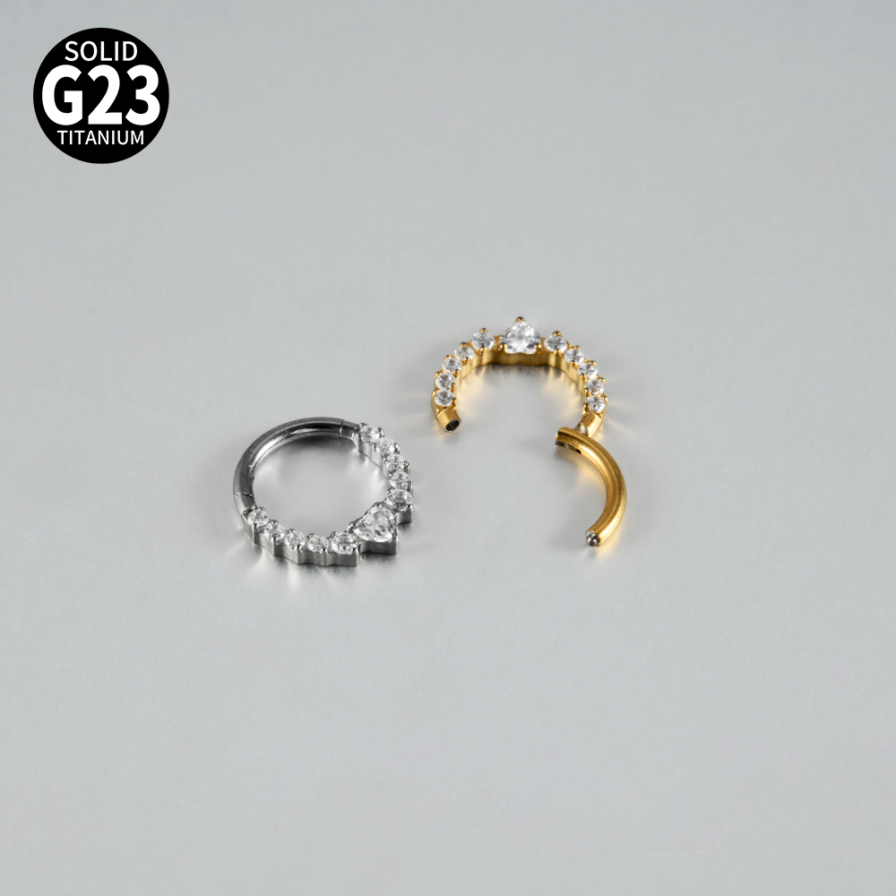 티타늄 혼합 스타일 셉텀 링 16G CZ 힌지드 세그먼 - Septum Clicker Ring 리뷰 및 가격