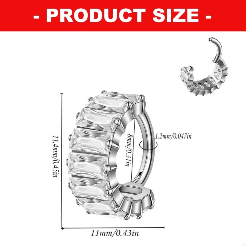 스퀘어 지르코니아 연골 귀걸이 티타늄 합금 코 Sept - Body Jewelry For Sensitive Skin 리뷰 및 가격