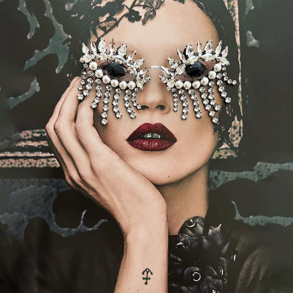 Stonefans 여성용 술 안경 프레임, 디자이너 비 - Body Jewelry Luxury 리뷰 및 가격