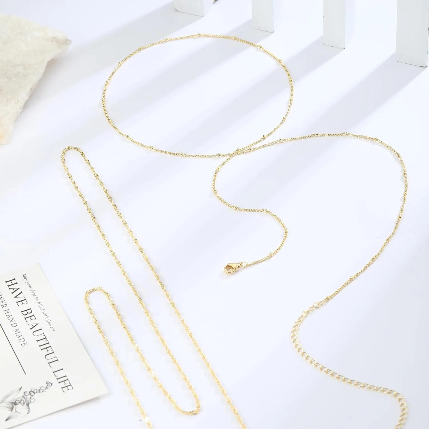 14k 금도금 26-33인치 조절 가능한 허리 비즈 체 - Body Jewelry Women 리뷰 및 가격