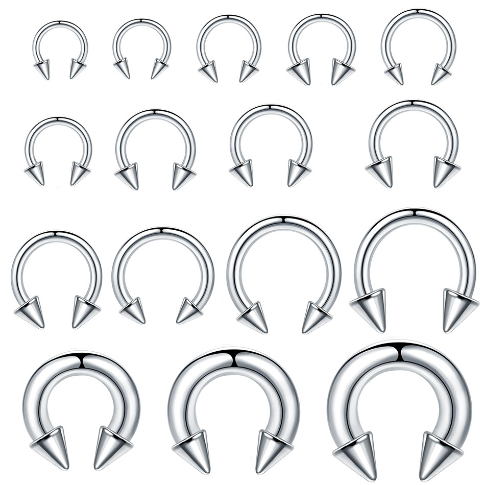 스테인리스 스틸 대형 말굽 링 코 후프 피어싱 (스파이 - Body Jewelry Gauges 리뷰 및 가격