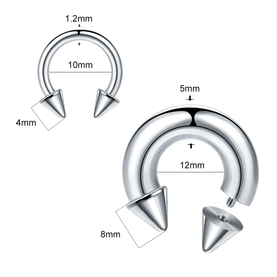 스테인리스 스틸 대형 말굽 링 코 후프 피어싱 (스파이 - Body Jewelry Gauges 리뷰 및 가격