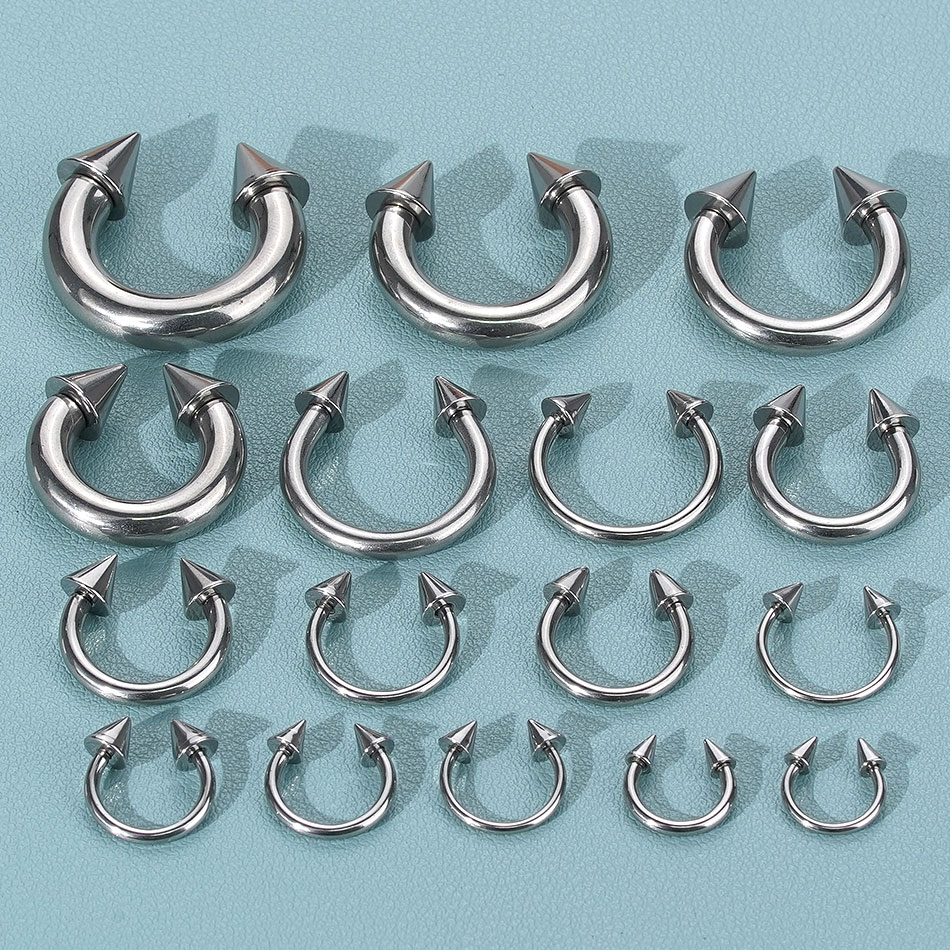 스테인리스 스틸 대형 말굽 링 코 후프 피어싱 (스파이 - Body Jewelry Gauges 리뷰 및 가격