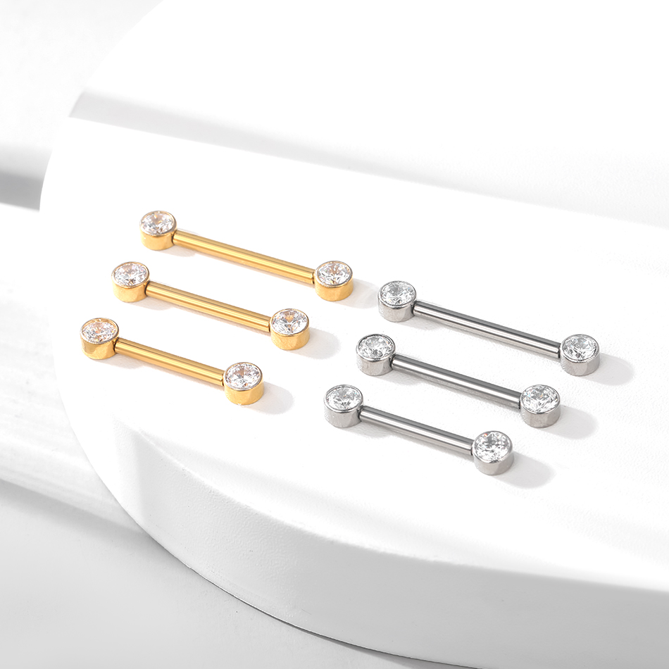 임플란트 등급 티타늄 피어싱 젖꼭지 바벨, CZ 세트, - Body Jewelry Implant Grade 리뷰 및 가격